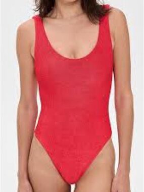 Jade Swim Contour One Piece Swimsuit Red Crimson Medium NWT